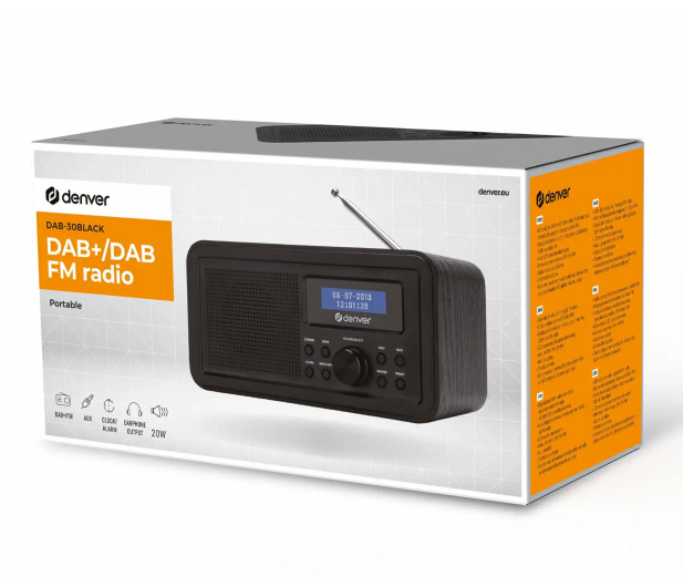Denver Radio DAB+/FM Denver DAB-30 z drewnianą obudową czarne - 1535065 - zdjęcie 6
